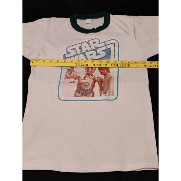 Vintage 1977 Star Wars C3PO Luke Skywalker Darth T Shirt Size MEDIUM Movie Promo - Picture 10 of 16